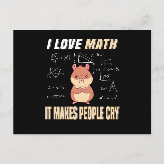 I Love Math Hamster Rodent Math Genius Math Postcard (Front)