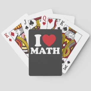 I Love Math I Heart Groovy Retro Playing Cards
