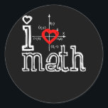 I Love Math I Heart Math Mathematics Classic Round Sticker<br><div class="desc">I Love Math I Heart Math Mathematics</div>