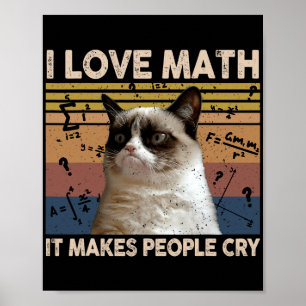 I Love Math It Makes People Cry Cat Lover  Poster