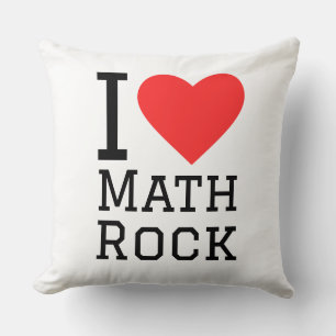 I love math rock square sticker throw pillow
