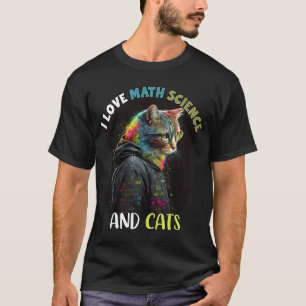I Love Math Science And Cats Math Science Nerd Tea T-Shirt