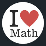 I ❤️ Love Math STICKER<br><div class="desc">Declare your passion for mathematics with our captivating "I ❤️ Love Math" sticker! Whether you're solving equations, unraveling the mysteries of calculus, or exploring the elegance of geometry, this sticker proudly showcases your devotion to the world of numbers. Perfect for laptops, notebooks, or any surface where inspiration strikes, it's an...</div>