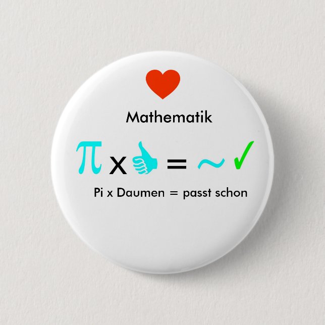 I love mathematics 2 inch round button (Front)