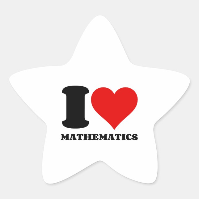 I LOVE MATHEMATICS STAR STICKER (Front)