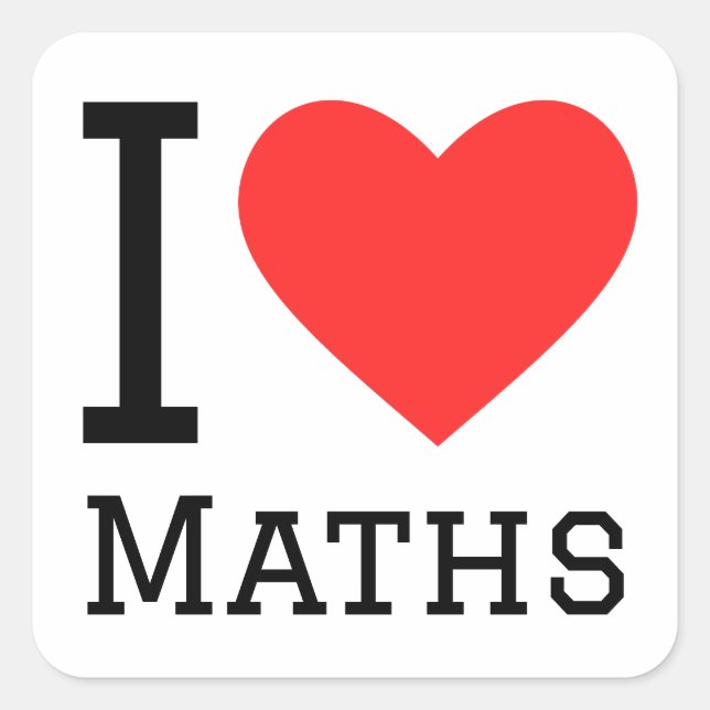 I love maths  square sticker (Front)