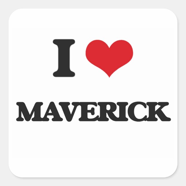 I Love Maverick Square Sticker (Front)