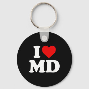 I Love Md Heart Maryland Keychain