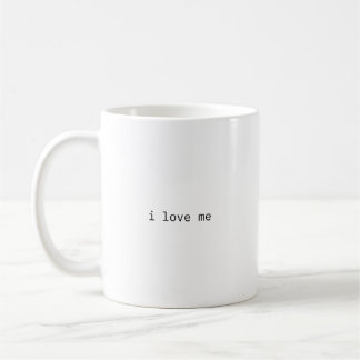 "i love me" minimal coffee mug 
