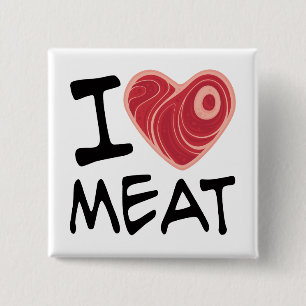 I Love Meat 2 Inch Square Button