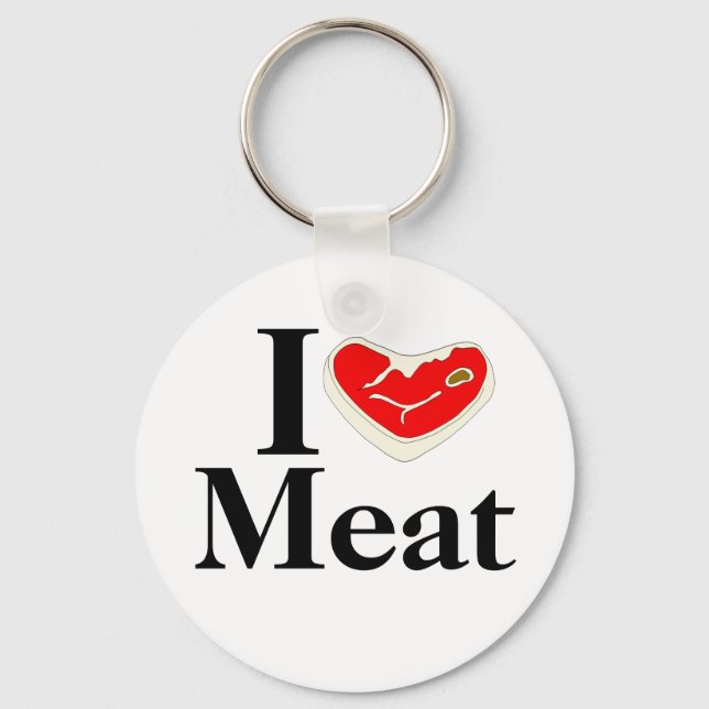 I Love Meat Keychain (Front)