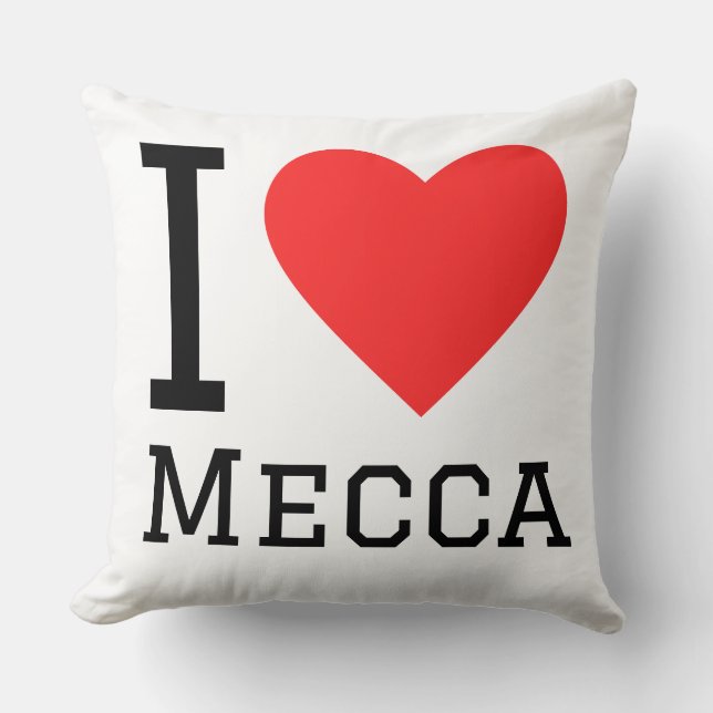 I love Mecca  Throw Pillow (Front)