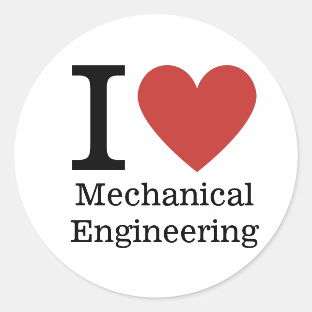 I ❤️ Love Mechanical Engineering STICKER (Front)