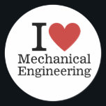 I ❤️ Love Mechanical Engineering - Student/Faculty Classic Round Sticker<br><div class="desc">Celebrate your passion for mechanical engineering with the "I ❤️ Love Mechanical Engineering" CUSTOM Classic Round Sticker! Designed for students and faculty, this sticker is the perfect way to showcase your love for the world of innovation, design, and technology. Whether you’re adding it to your laptop, binder, or toolset, it’s...</div>