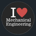 I ❤️ Love Mechanical Engineering - Student/Faculty Classic Round Sticker<br><div class="desc">Celebrate your passion for mechanical engineering with the "I ❤️ Love Mechanical Engineering" CUSTOM Classic Round Sticker! Designed for students and faculty, this sticker is the perfect way to showcase your love for the world of innovation, design, and technology. Whether you’re adding it to your laptop, binder, or toolset, it’s...</div>
