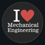 I ❤️ Love Mechanical Engineering - Student/Faculty Classic Round Sticker<br><div class="desc">Celebrate your passion for mechanical engineering with the "I ❤️ Love Mechanical Engineering" CUSTOM Classic Round Sticker! Designed for students and faculty, this sticker is the perfect way to showcase your love for the world of innovation, design, and technology. Whether you’re adding it to your laptop, binder, or toolset, it’s...</div>