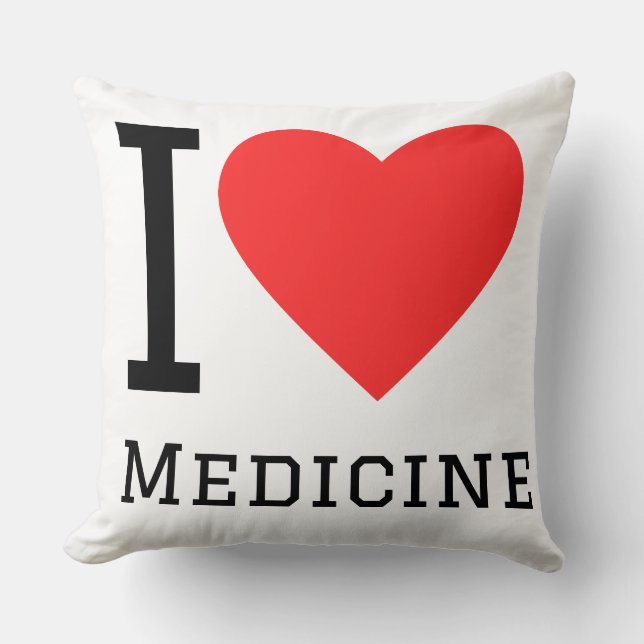 I love medicine throw pillow (Front)