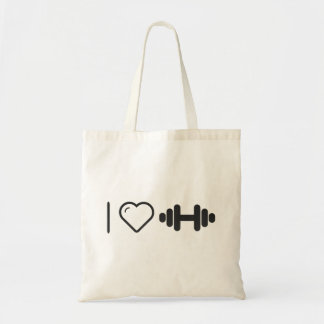 I Love Medium Dumbbells Tote Bag
