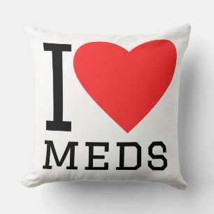 I love meds throw pillow