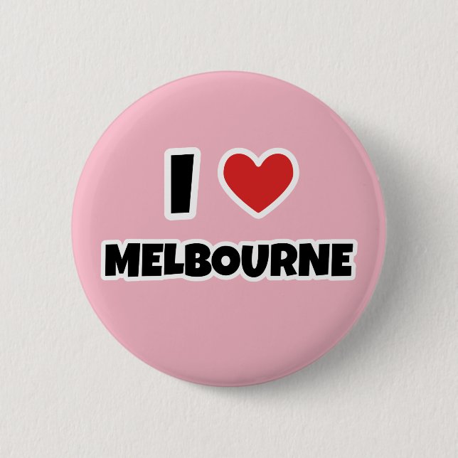 I love Melbourne 2 Inch Round Button (Front)