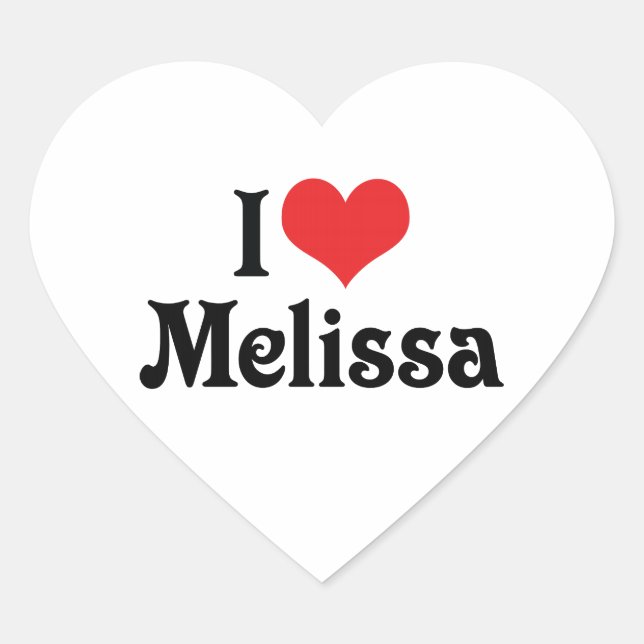 I Love Melissa Heart Sticker (Front)