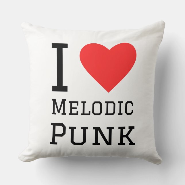 I love melodic punk square sticker throw pillow (Front)