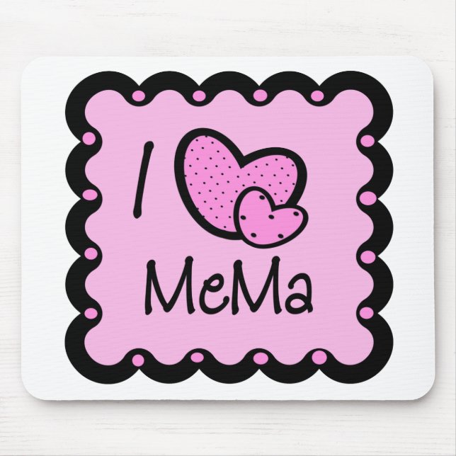 I Love Mema Cute T-Shirt Mouse Pad (Front)