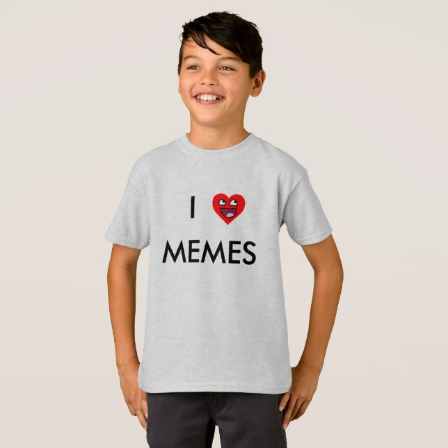 I Love Memes Funny School Kids Shirt (Front Full)