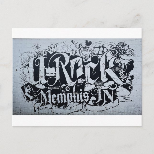I Love Memphis Mural Postcard (Front)
