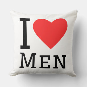 I love men throw pillow