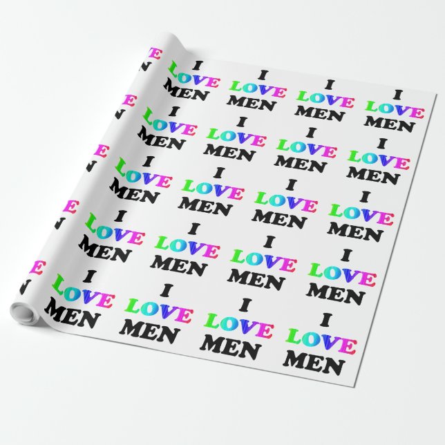 I Love Men Wrapping Paper (Unrolled)