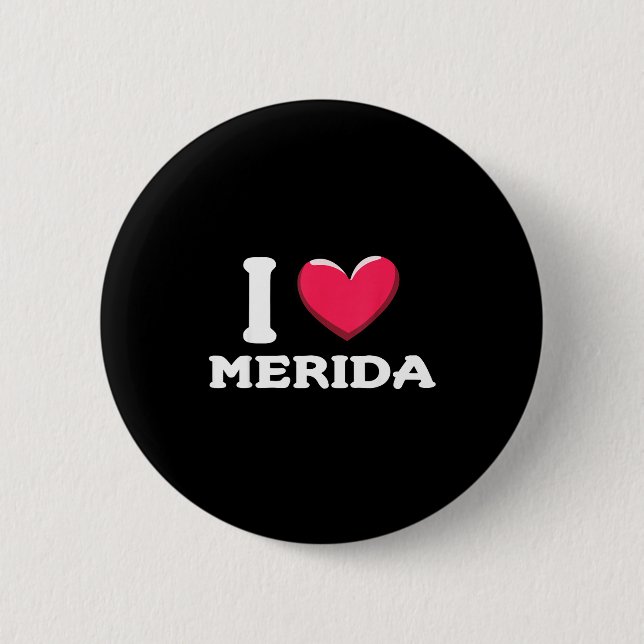 I Love Merida Mexico _1  2 Inch Round Button (Front)