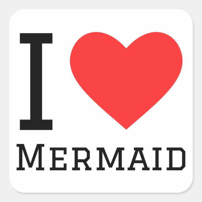 I love mermaid square sticker (Front)