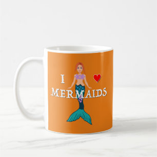 I Love Mermaids Design - Classic Mug