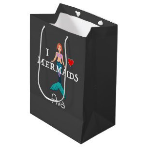 I Love Mermaids Design - Gift Bag - Medium