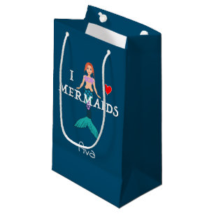 I Love Mermaids Design - Gift Bag - Small