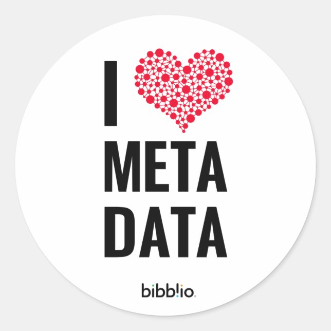 I Love Metadata Round Stickers (sheet of 20) (Front)