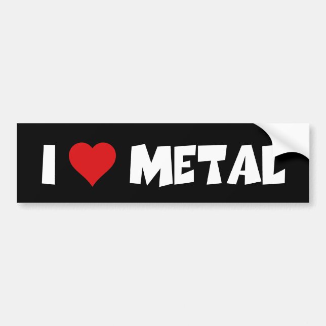 I Love Metal Bumper Sticker (Front)