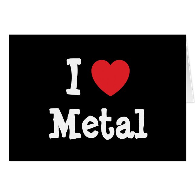 I love Metal heart custom personalized (Front Horizontal)