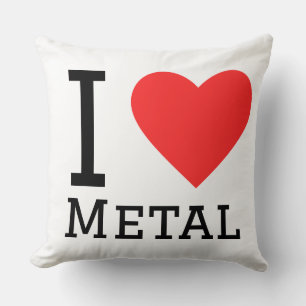 I love metal throw pillow