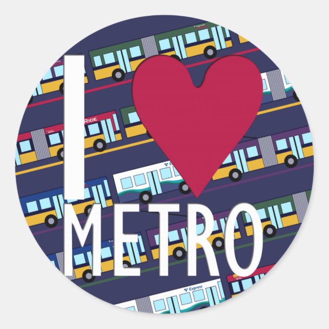 I Love Metro Sticker (Devant)