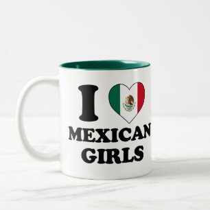 I love Mexican Girls  Two-Tone Coffee Mug