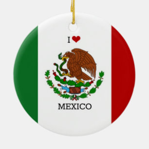 i love mexico - mexican flag ceramic ornament