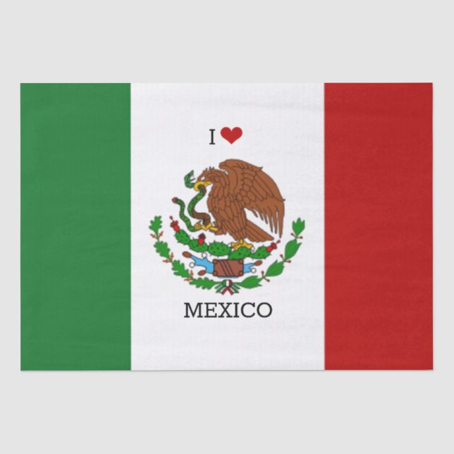 i love mexico - mexican flag tissue paper (Front)