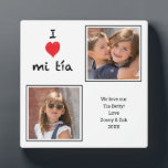 I Love mi Tia 2 Photo  Plaque<br><div class="desc">Make any occasion special with this customizable photo plaque! You can use the 'Personalize this template' link to change the photos and edit the text. The photo options are set to the fill the entire area of the square shown. Share your memories and create something unique for many years to...</div>