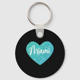 I Love Miami Florida Heart  Keychain