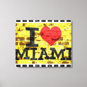 I love Miami - Vintage Miami Florida Canvas Print