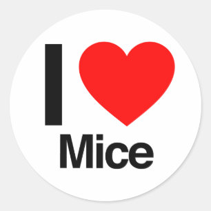 i love mice classic round sticker