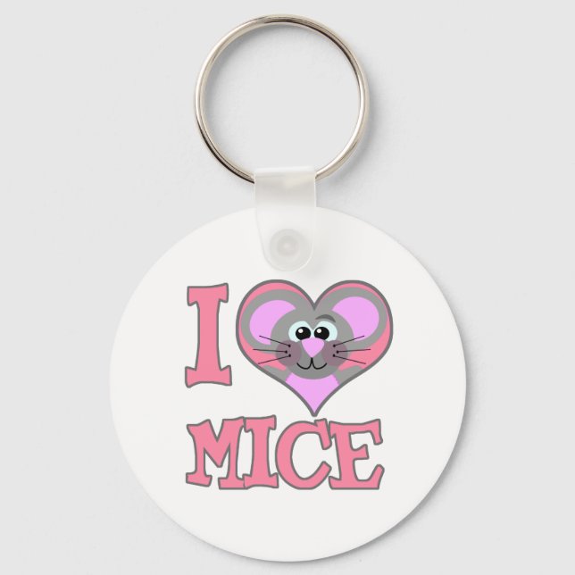 I Love mice Keychain (Front)