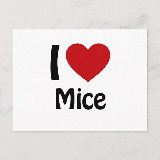 I love Mice Postcard (Front)